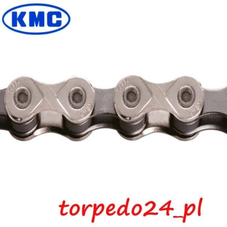 Łańcuch KMC X10 93 114 ogniw sreb-cz spinka CL559