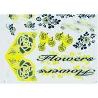 NAKLEJKI KOMPLET  NA ROWER DZIECIĘCY FLOWERS KR 5 żółte