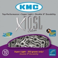 Łańcuch KMC X10 SL NP 114ogn 253g srebr. MTB/Szosa
